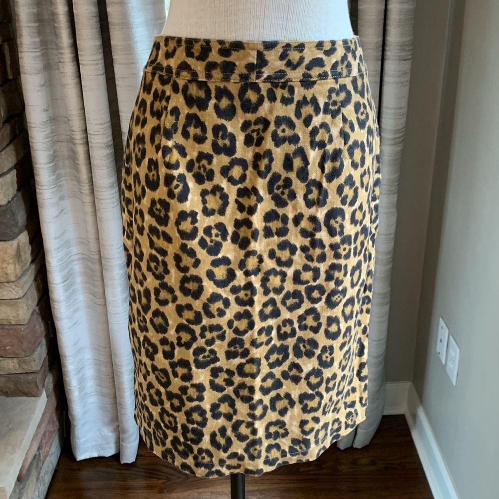 Lauren Ralph Lauren sz 8 linen/cotton leopard print skirt - Picture 5 of 7